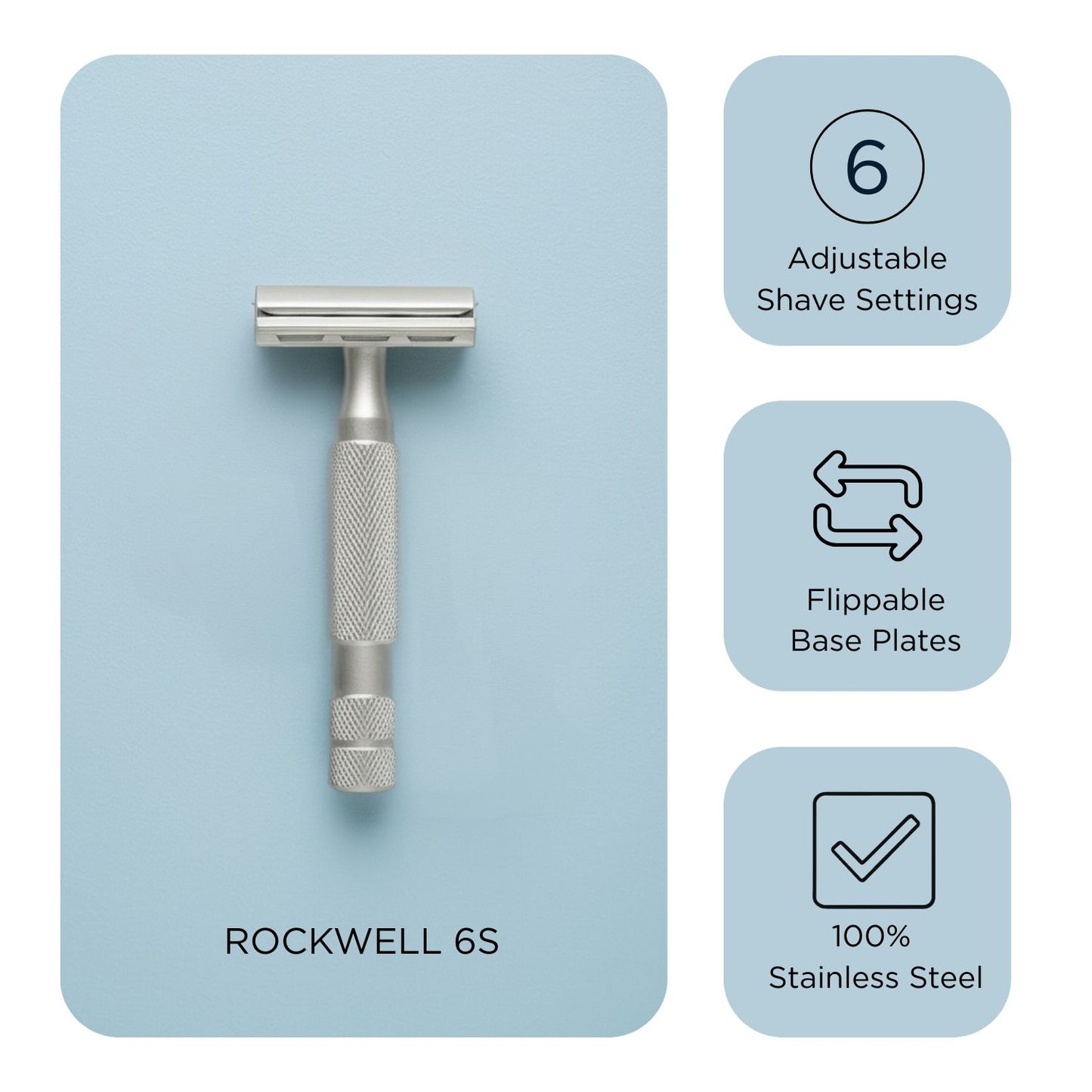 Rockwell 6S Adjustable Stainless Steel Razor