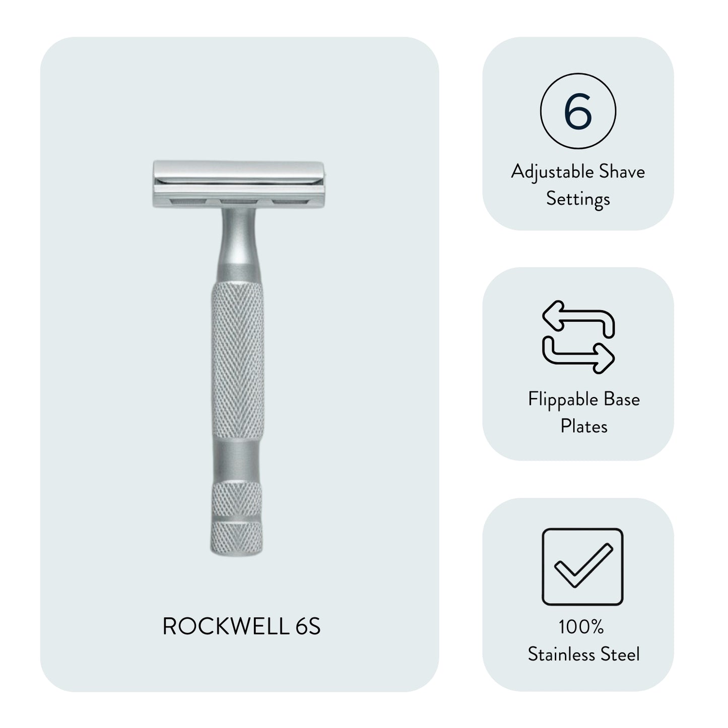Rockwell 6S Adjustable Stainless Steel Razor