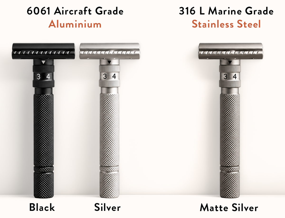 SETPOINT in black aluminum, silver aluminum and stainless steel